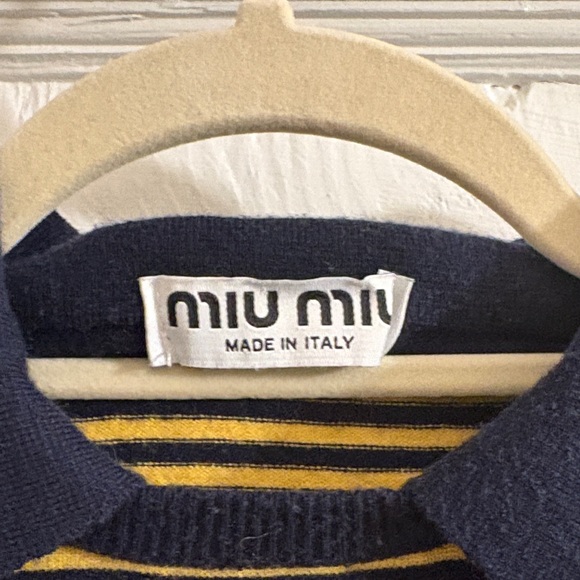 Miu Miu Polo with Navy and Yellow Stripes - Picture 2 of 10